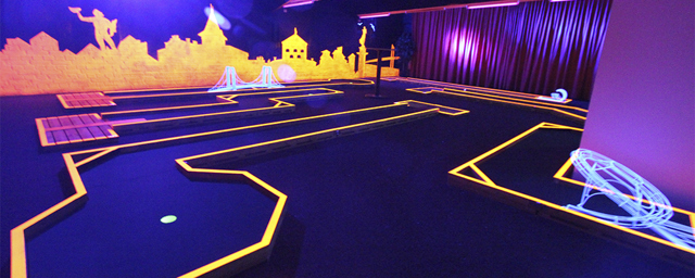 Mini Golf painted in blacklight