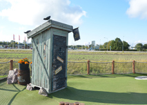 One of City Golf Europes most popular adventure golf obstacle, the outhouse.