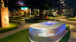 Tele2 arena adventure golf built by City Golf Europe