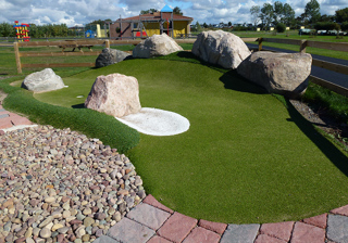 Corner golf hole at Skrea