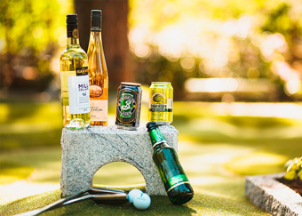 Have a drink at Aspudden adventure golf