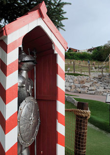 Knight watching over the adventure golf course