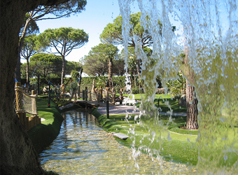 Water fall at adventure golf