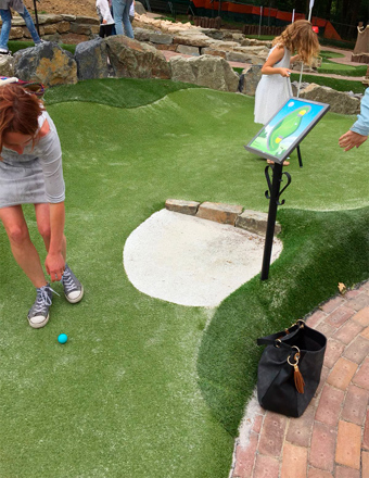 Deep bunkers at the adventure golf